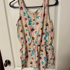 SO Kids Floral One-Piece Romper in Cream, Peach & Teal